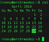 linux calendar