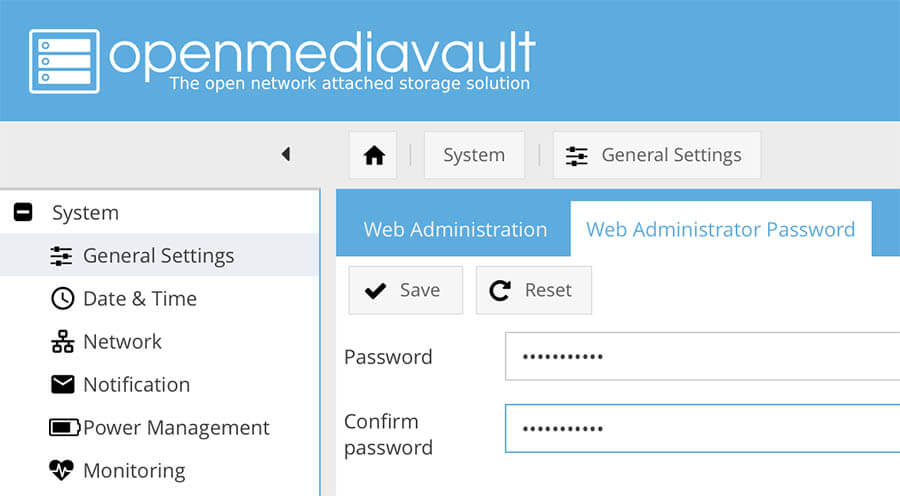 OpenMediaVault Change Admin Password